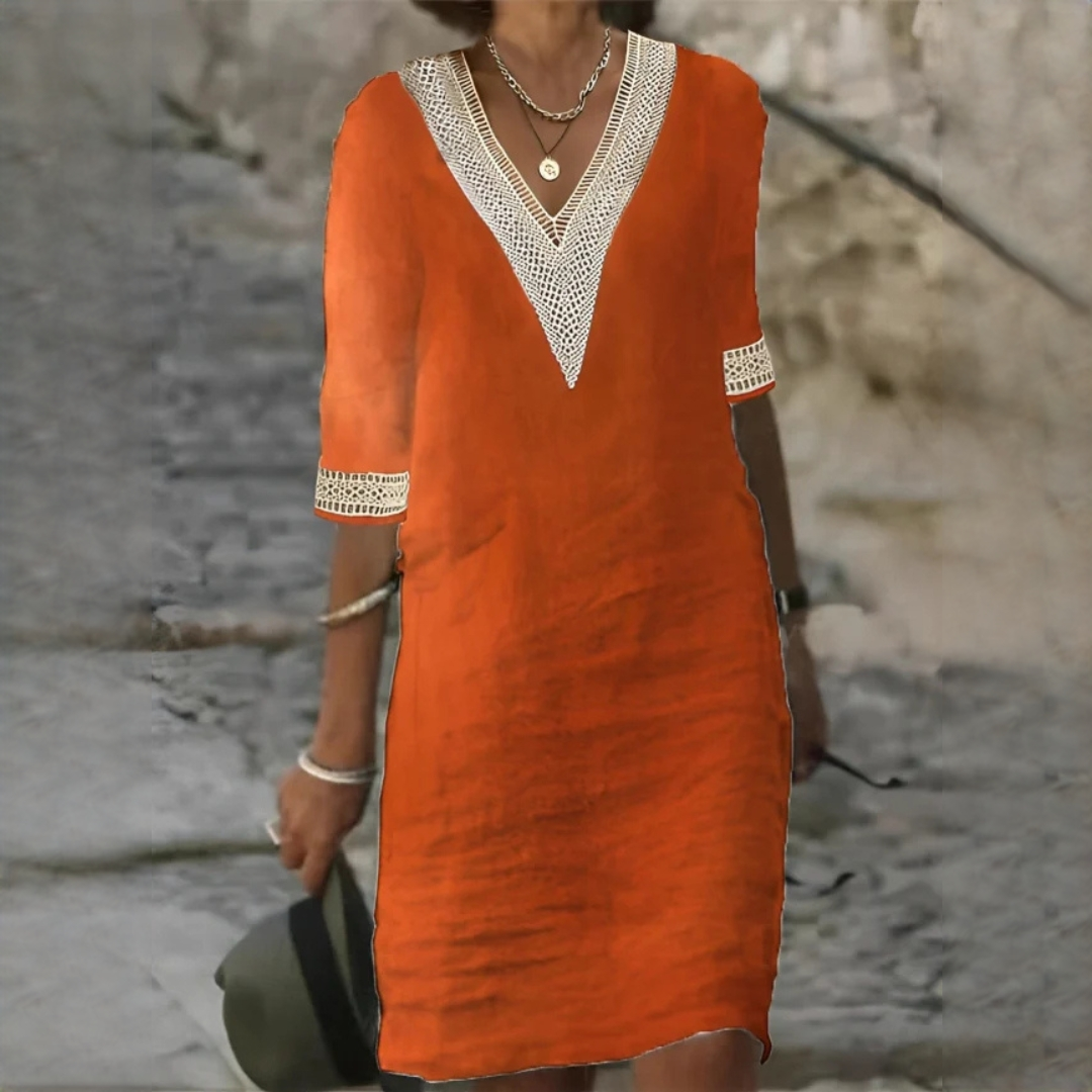 Mellisa - Elegantes Sommerkleid mit V-Ausschnitt für Damen