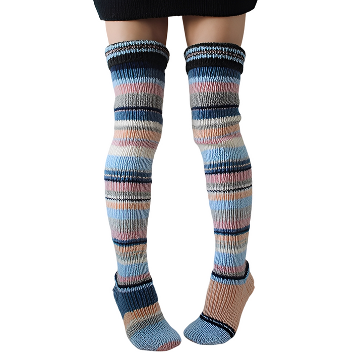 Rhianna - Elegante gestreifte lange Damensocken