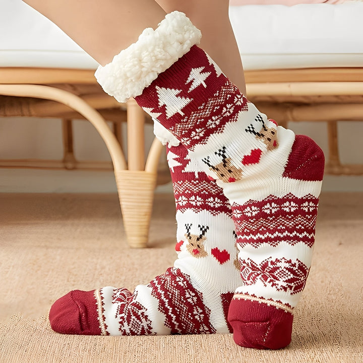Kassia - Warme Weihnachts-Fußsocken für Damen