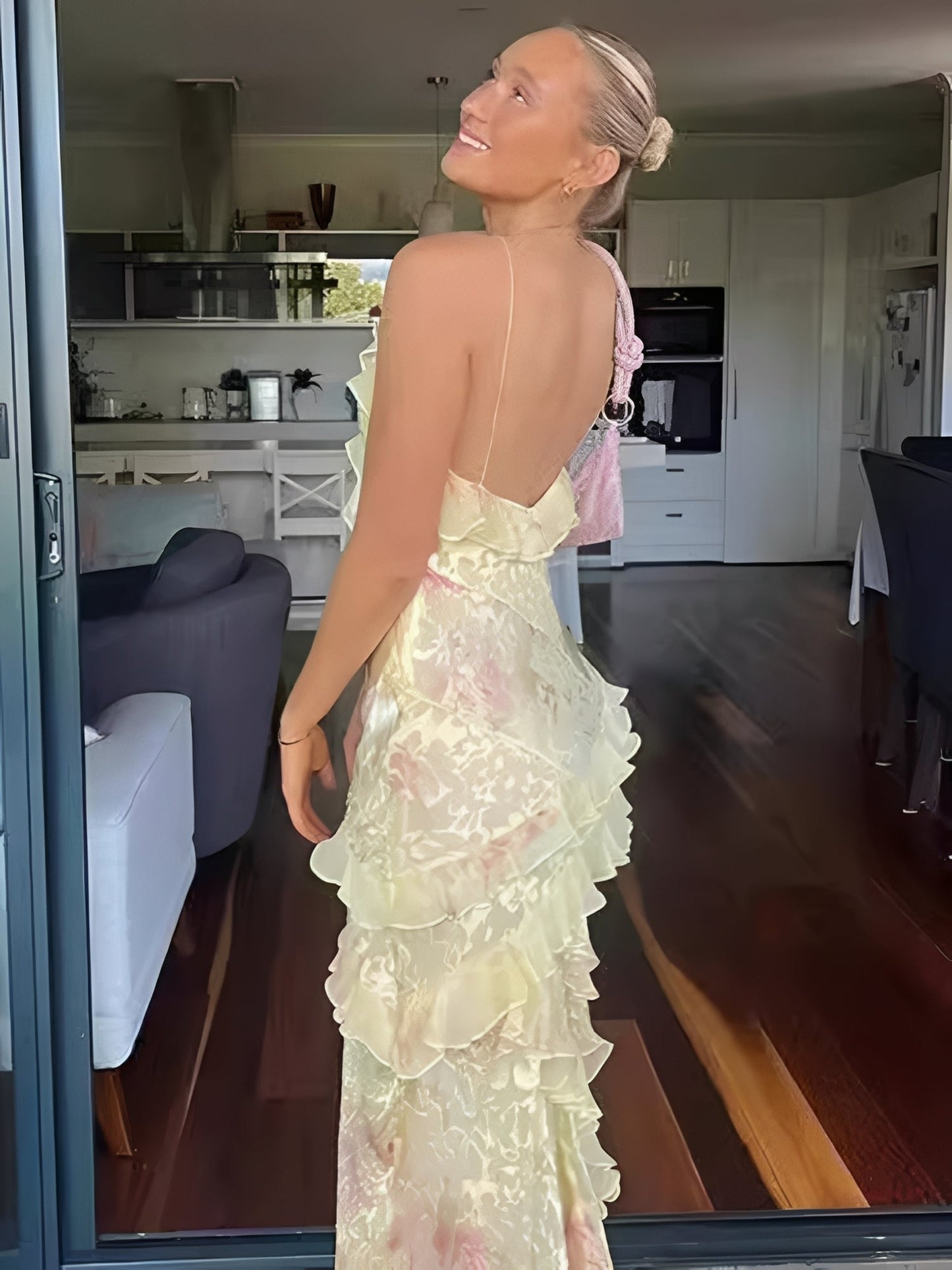 Angela - Elegantes Damen-Maxikleid mit Rückenausschnitt