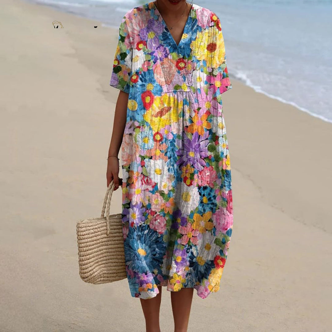 Viy - Midi-Kleid mit Frischen Blumen