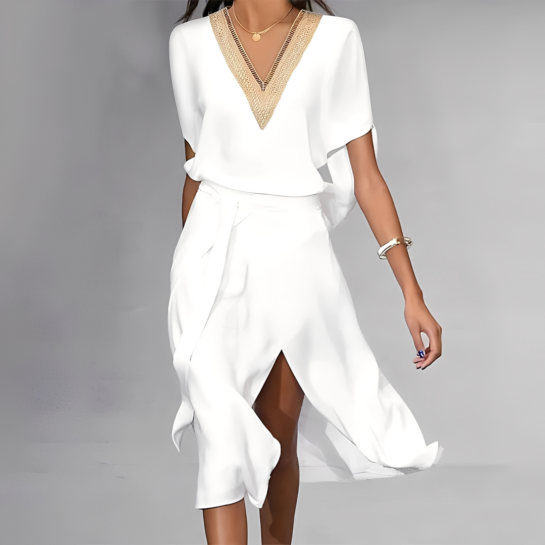 Isabella – Weißes Midikleid für Frauen