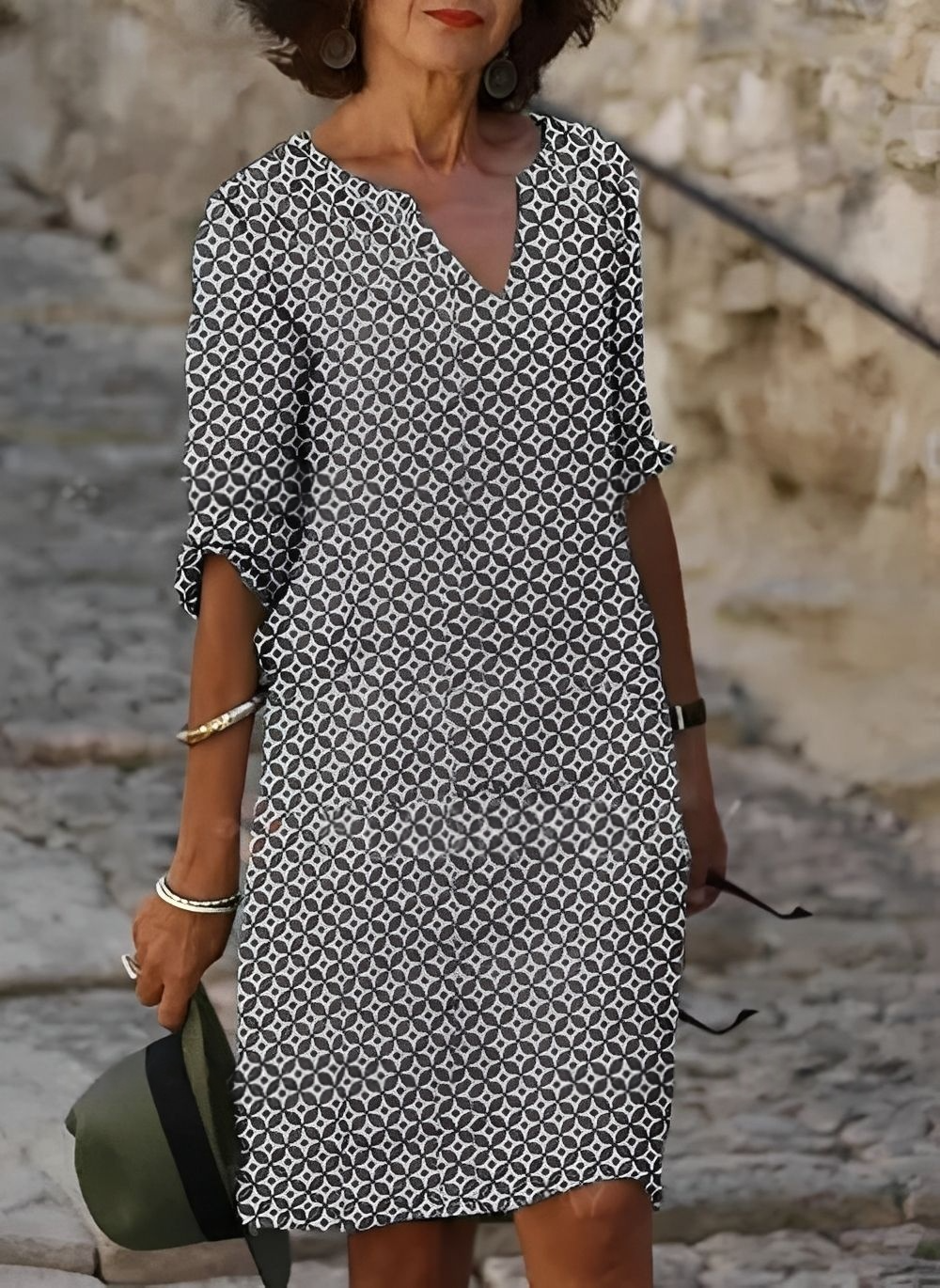 Kristina - Modisches Midikleid mit halblangen Ärmeln für Damen