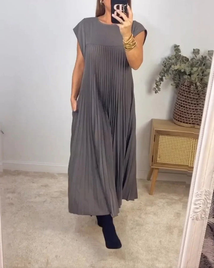 Gillian - Elegantes Einfarbiges Maxi Kleid
