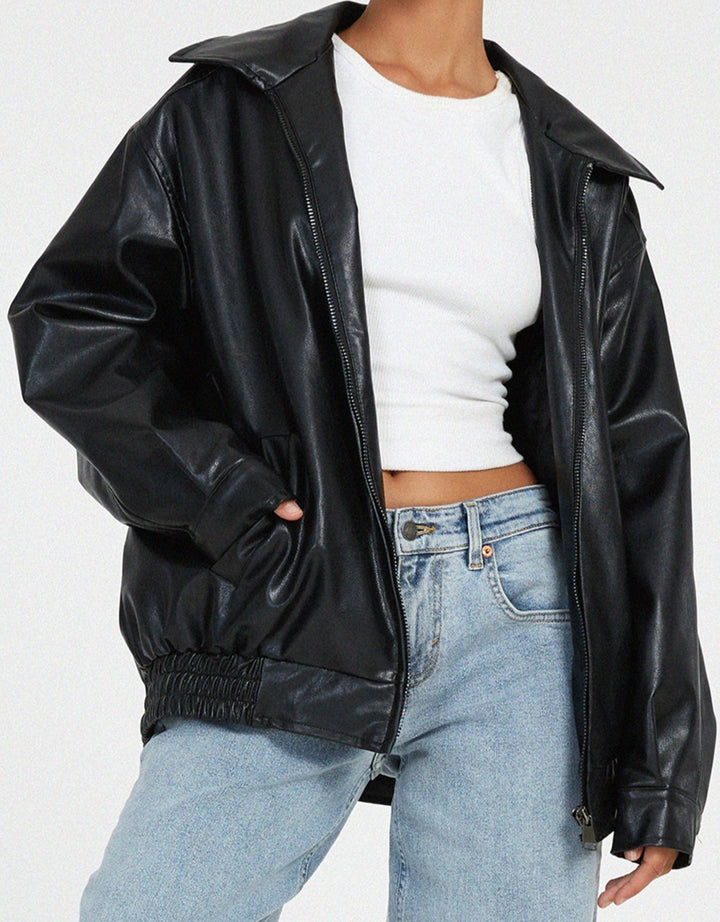 Anouk – Breite Damenlederjacke