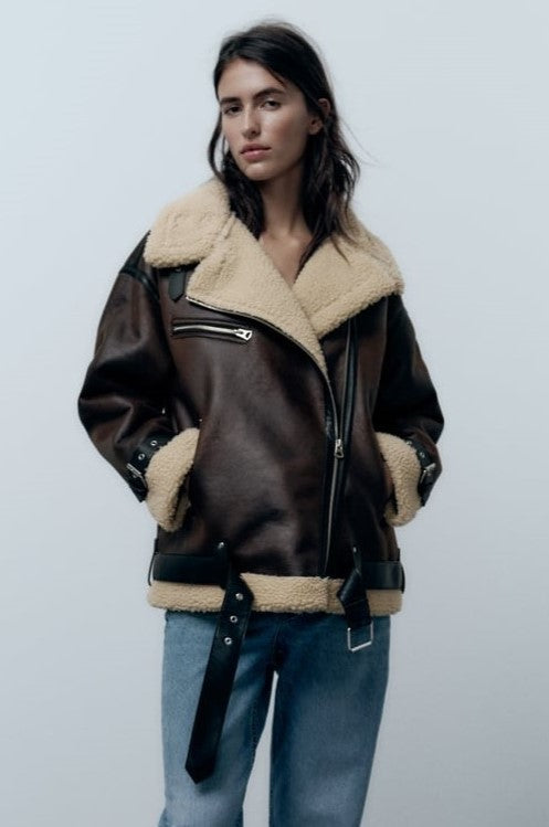 Bridget - Jacke mit Kunstlederkragen Elegant