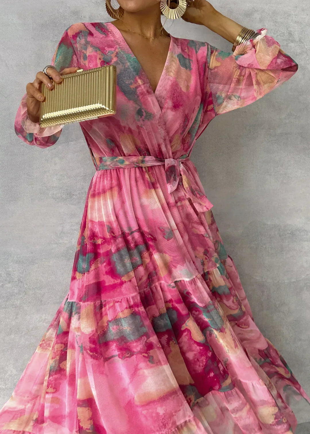 Alora - Frauen Maxi-Wickelkleid mit Blumen