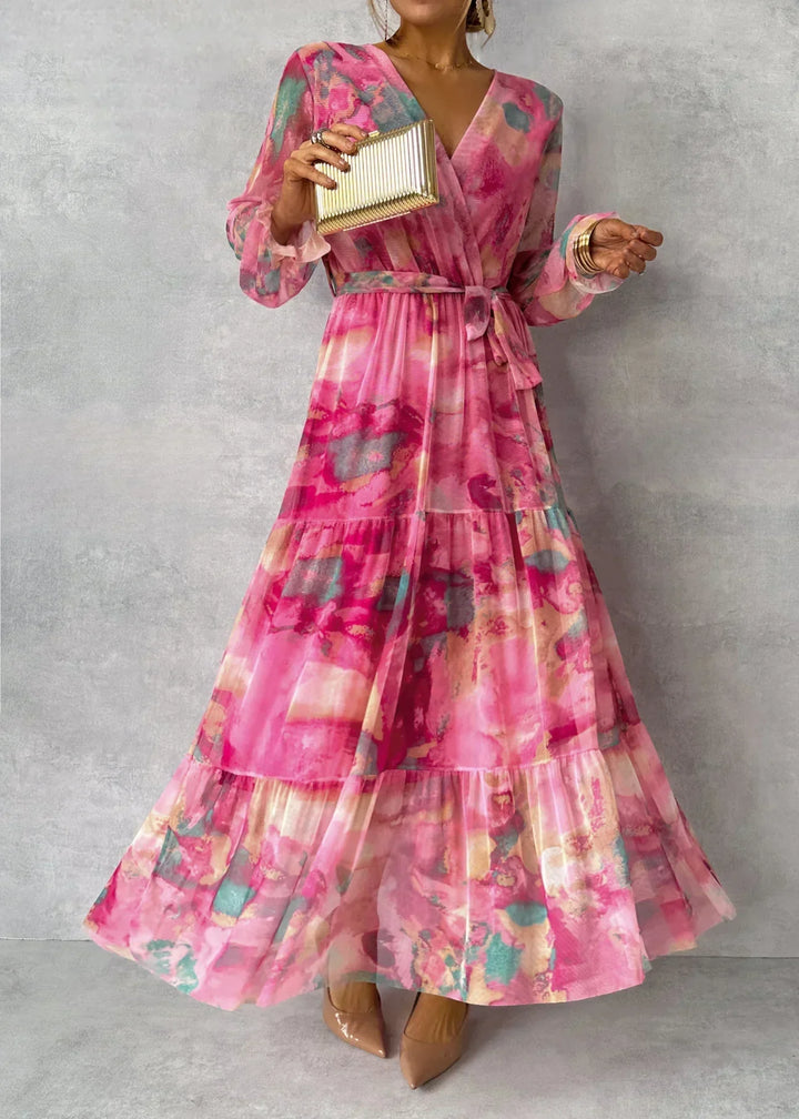 Alora - Frauen Maxi-Wickelkleid mit Blumen