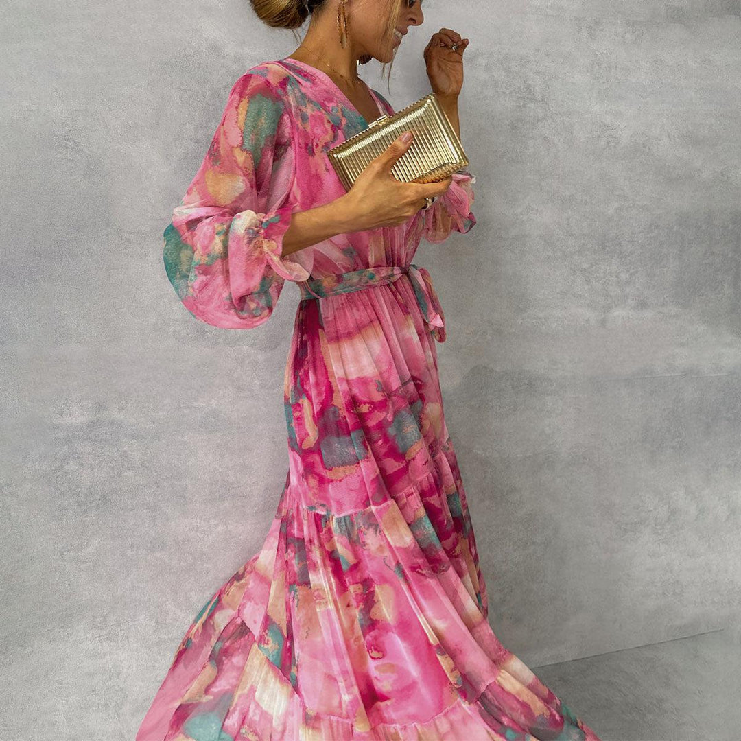 Alora - Frauen Maxi-Wickelkleid mit Blumen