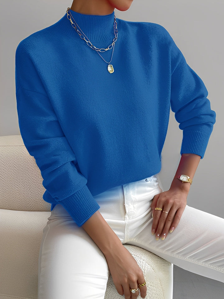 Roxana - Stilvoller Damenpullover mit halbem Kragen