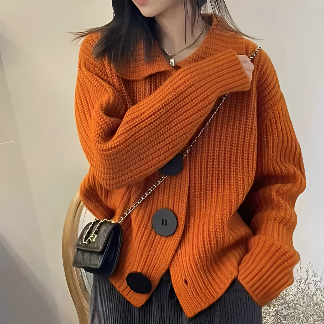 Alexus - Lockere Damen-Strickjacke mit Knöpfen