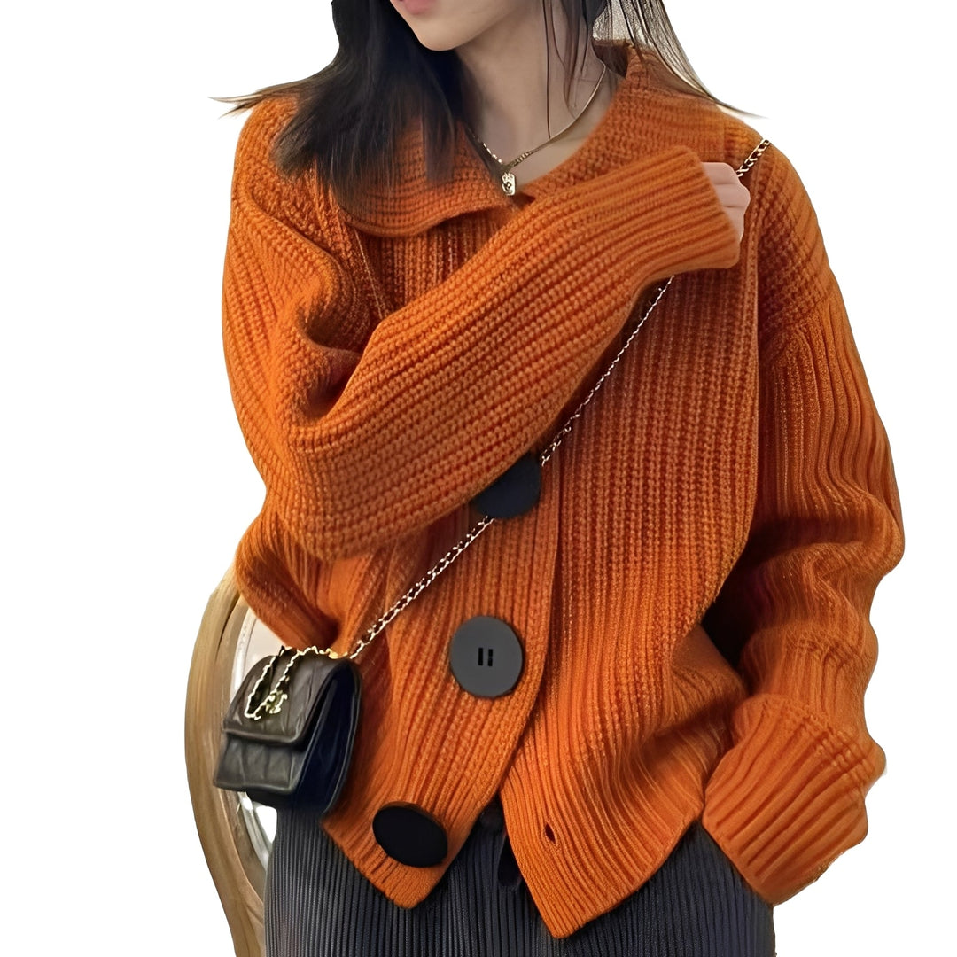 Alexus - Lockere Damen-Strickjacke mit Knöpfen