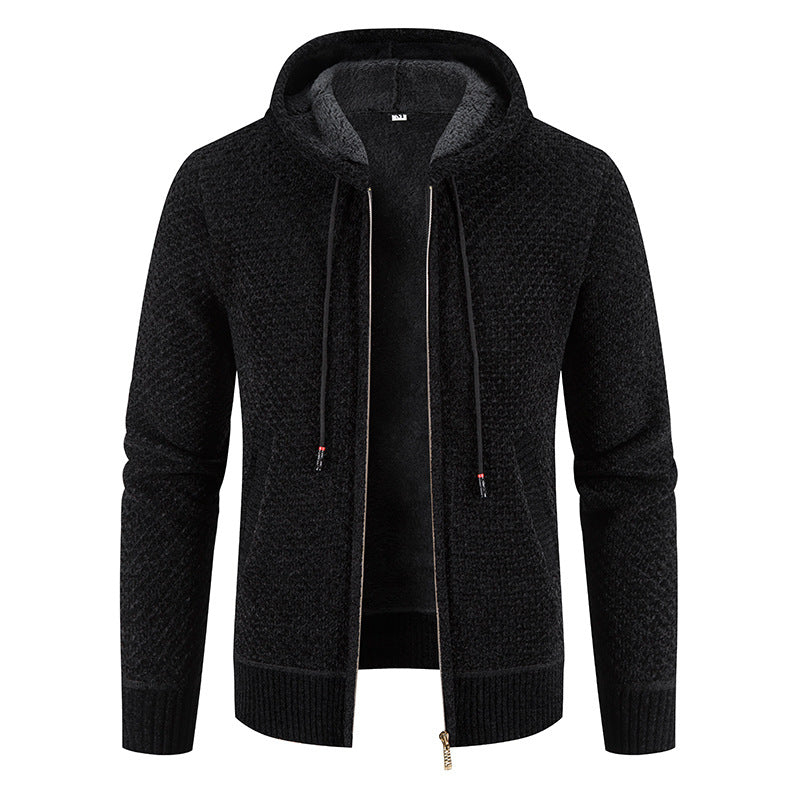 Reynard - Eleganter Fleece-Cardigan mit Kapuze für Herren