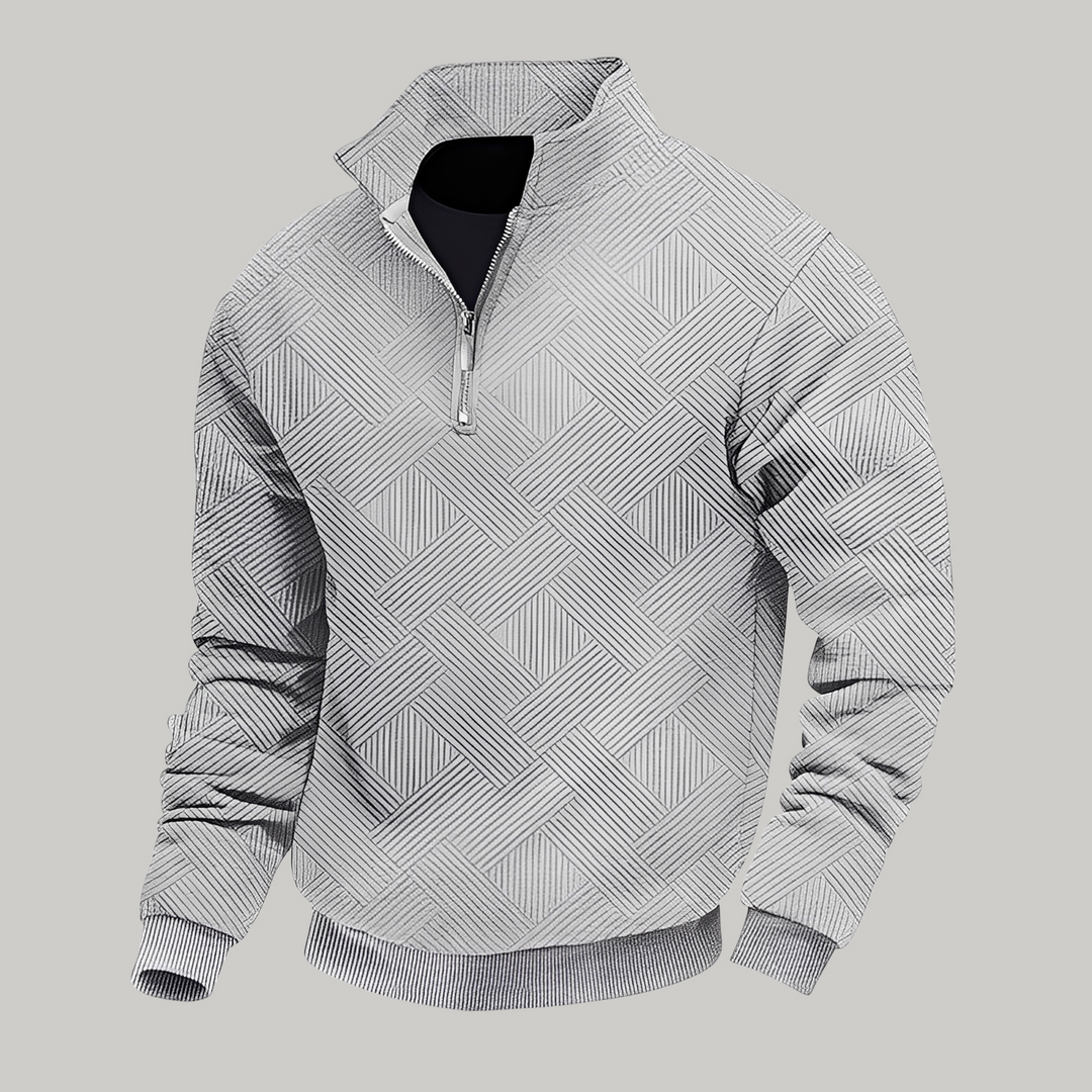 Rodney - Komfortabler Herrenpullover mit halbem Reißverschluss