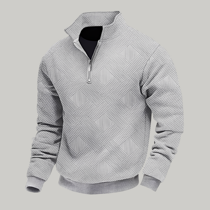 Rodney - Komfortabler Herrenpullover mit halbem Reißverschluss