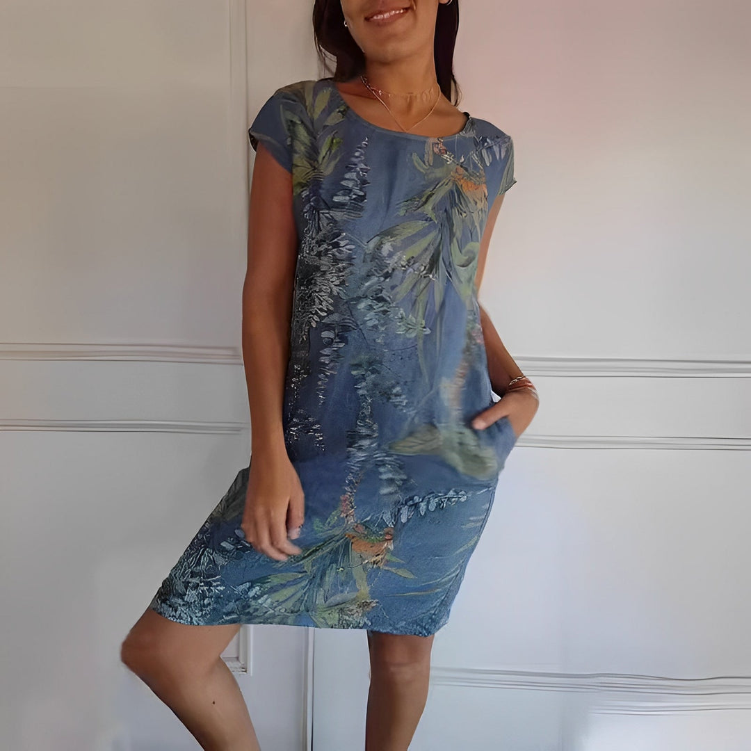 Jocelyn - Bequemes, lockeres Damenkleid mit Muster