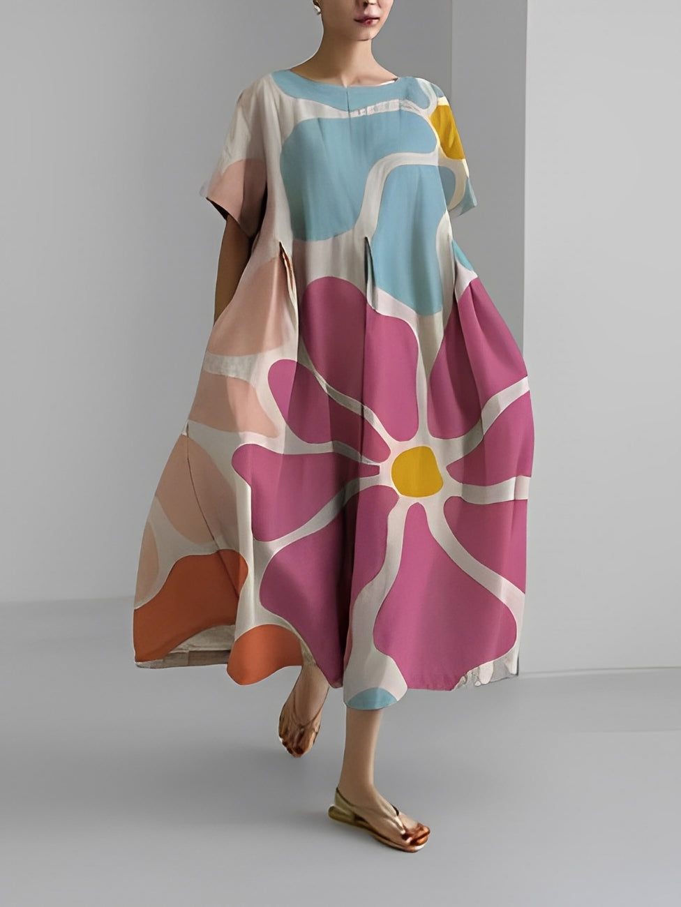 Sherry - Schickes, locker sitzendes Damenkleid mit Muster