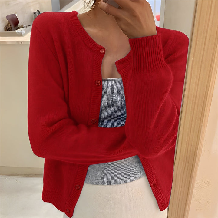 Jaqueline - Schlichter, stilvoller Damenstrickcardigan