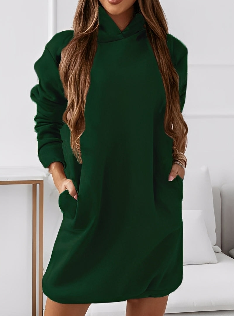 Michaela - Schickes, kurzes Damenkleid mit Kapuze