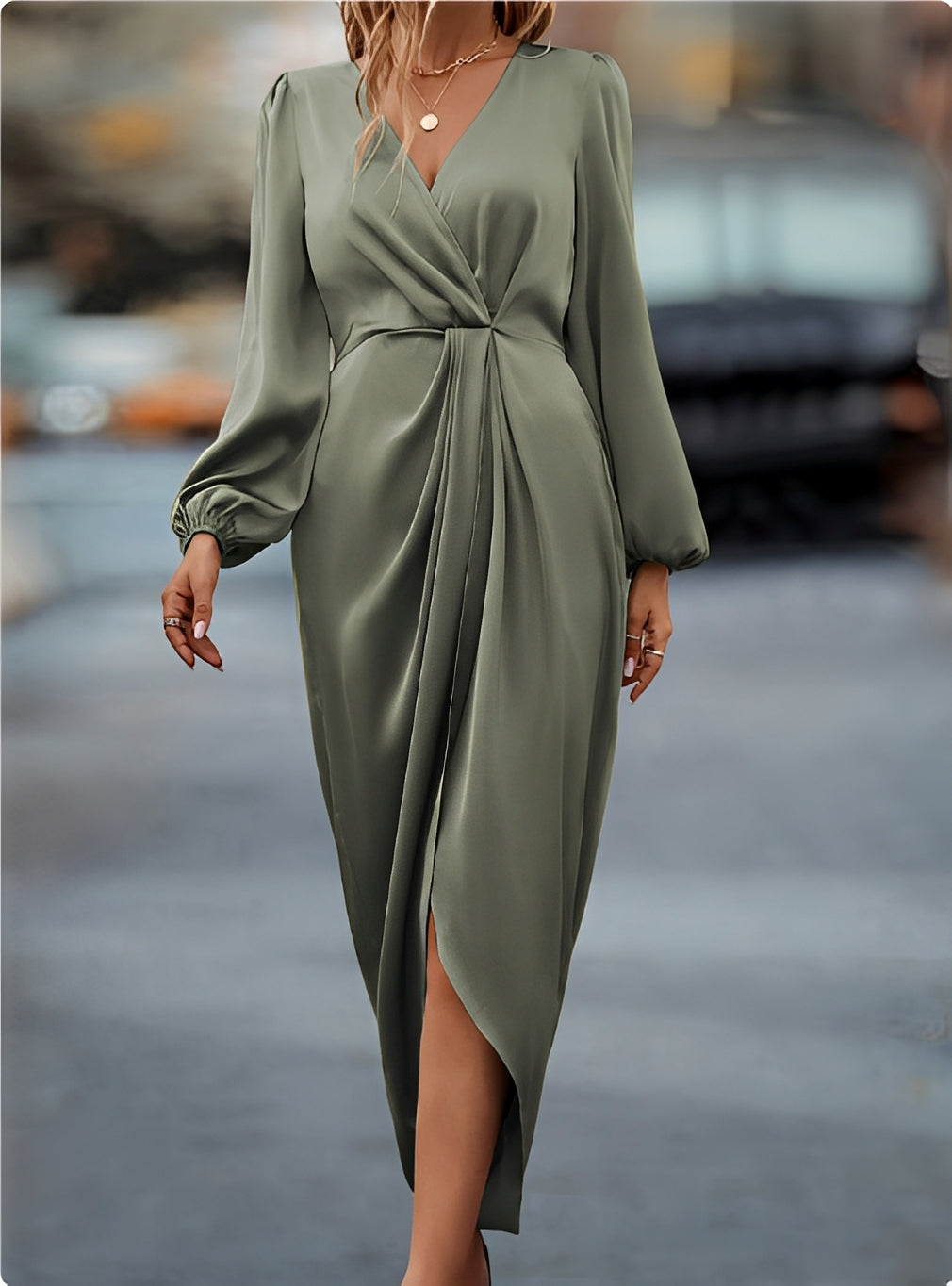 Melanie - Elegantes Midi-Kleid mit Schlitz für Damen