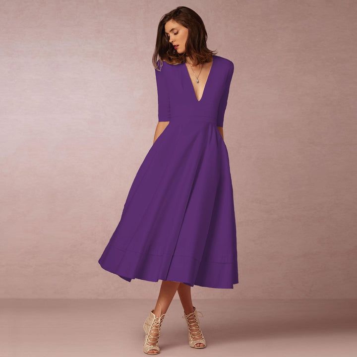 Sharise - Lässiges Damenkleid mit V-Ausschnitt