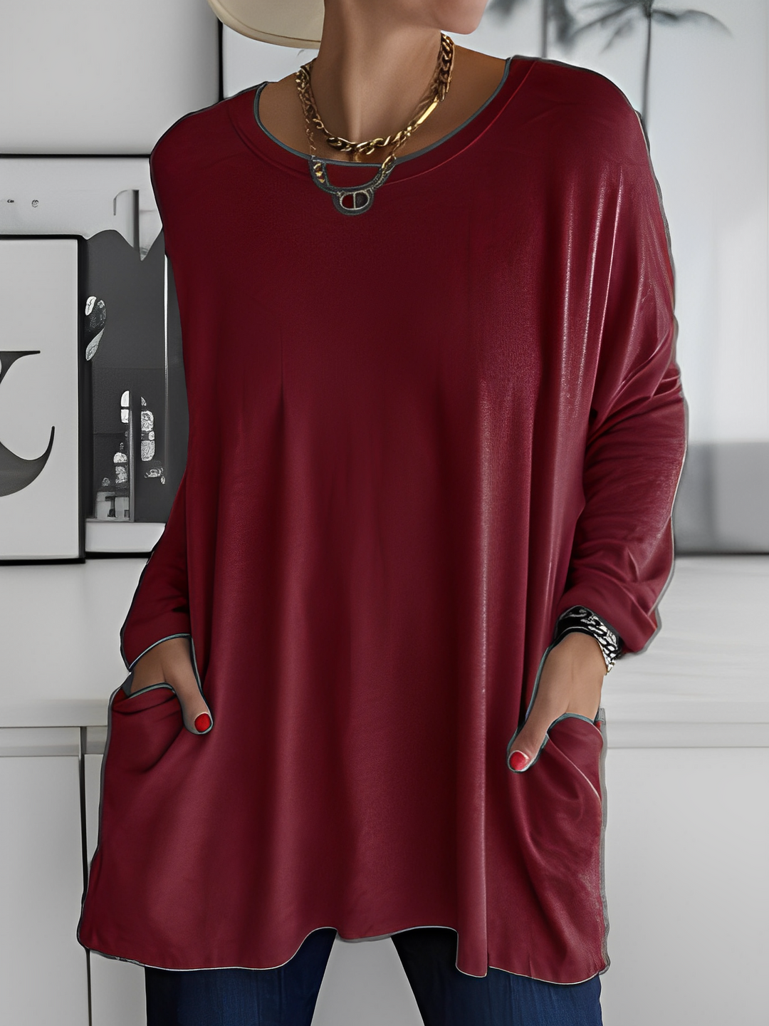 Leola - Bequemer Damenpullover mit Taschen
