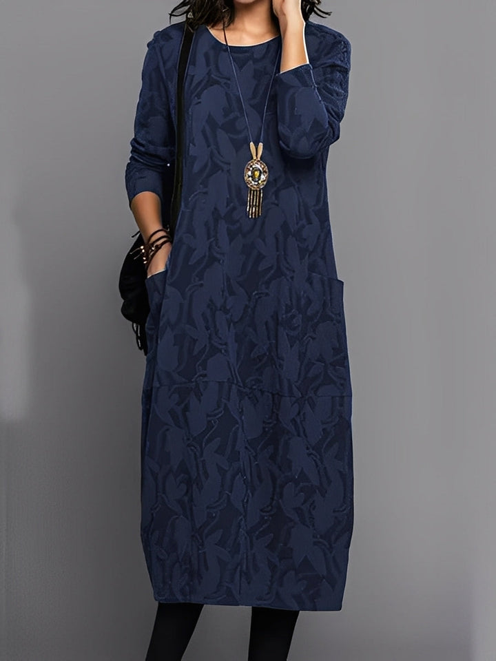 Kadence - Schickes Damenkleid mit langen Ärmeln und Muster