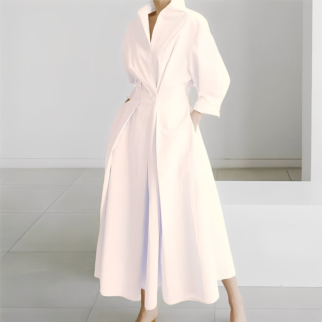 Lavina - Komfortables Kleid mit langen Ärmeln und Taschen für Frauen