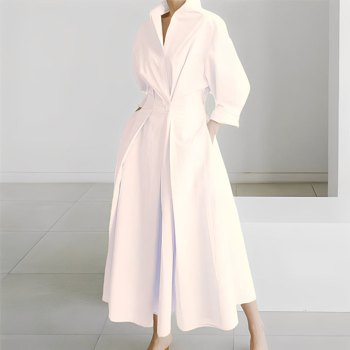 Lavina - Komfortables Kleid mit langen Ärmeln und Taschen für Frauen
