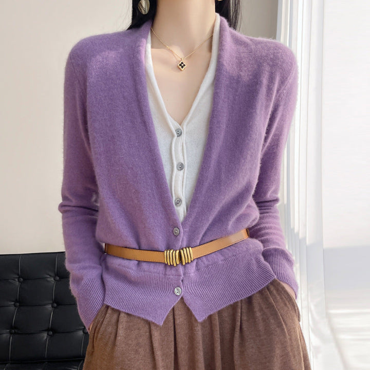 Jayleen - Lockeres Stricktop mit Knöpfen für Damen