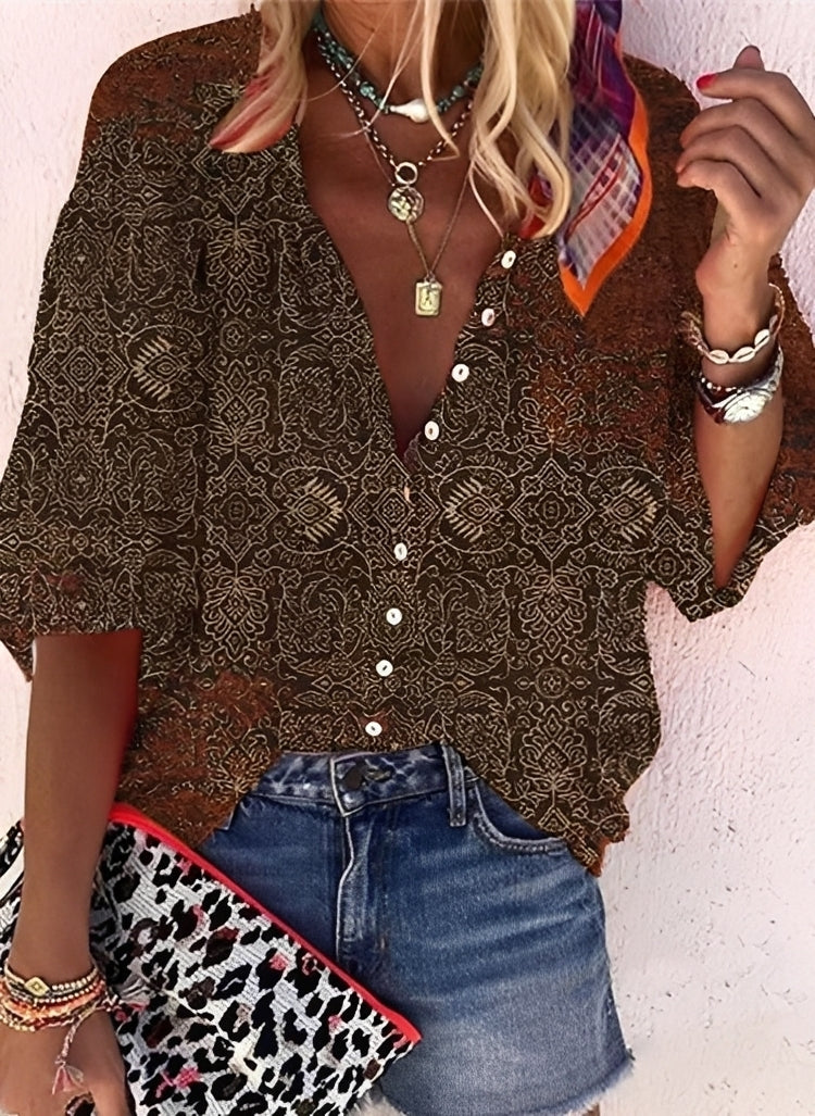 Kristina - Farbenfrohe, leger geschnittene Damenbluse