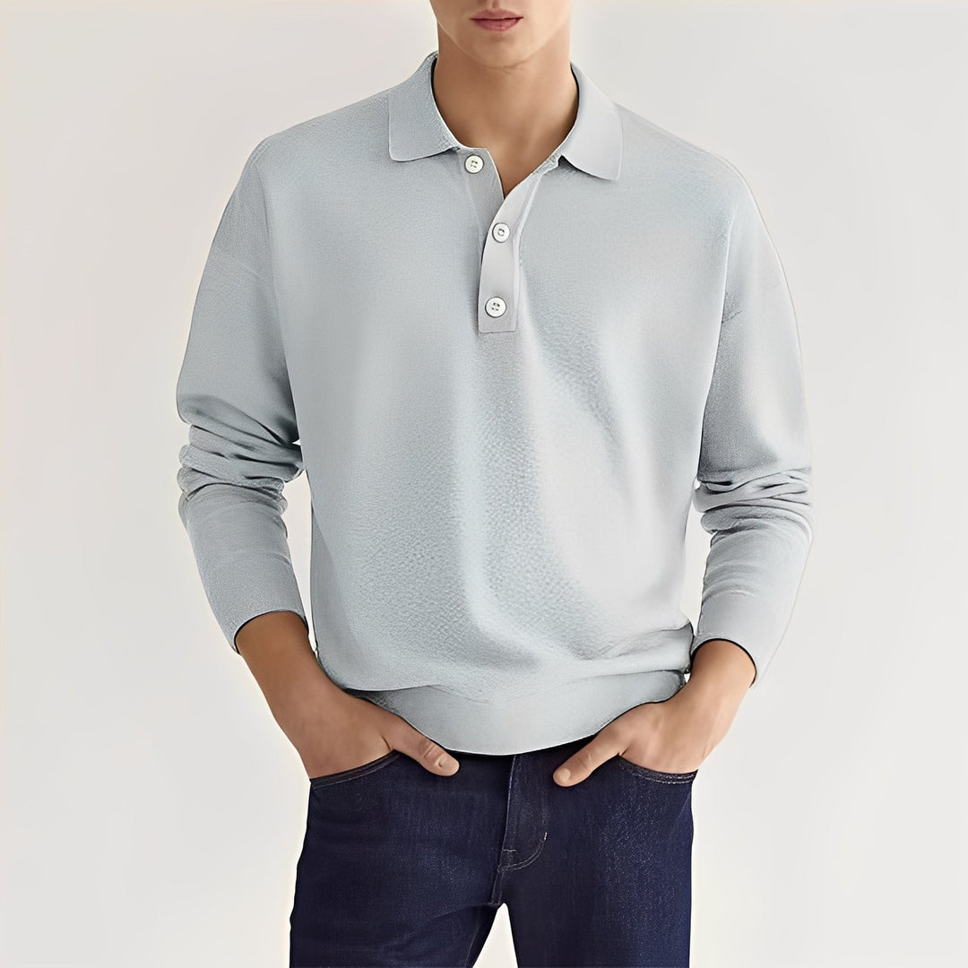 Dominic - Bequemes Langarm-Poloshirt für Herren