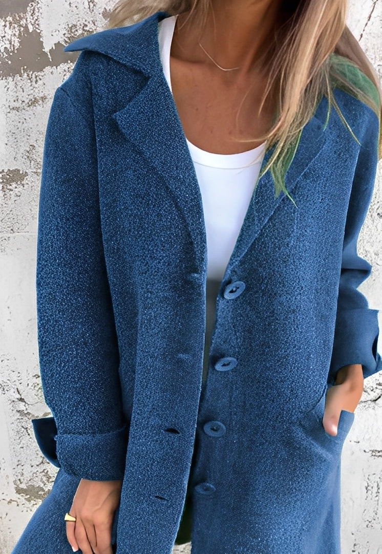 Izabelle - Langer und bequemer Damenstrickmantel