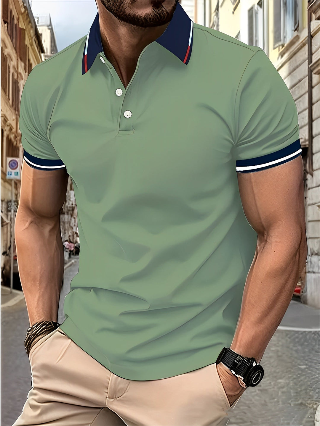 Matthew - Einfaches Herren-Poloshirt mit Knöpfen