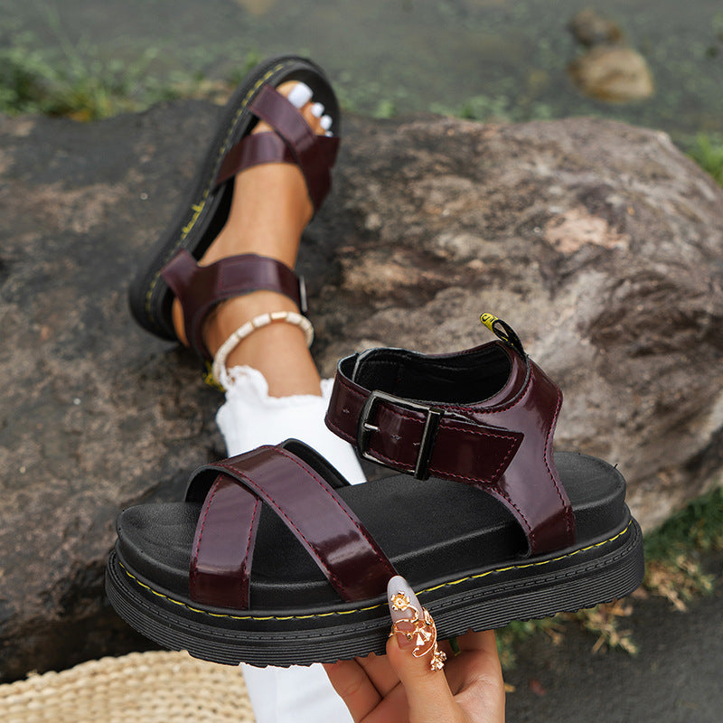 Laurelle - Stilvolle römische Sportsandalen mit Schnalle für Damen