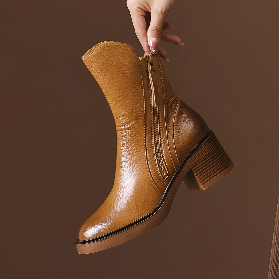 Pamella - Klassische Damen-Lederstiefel