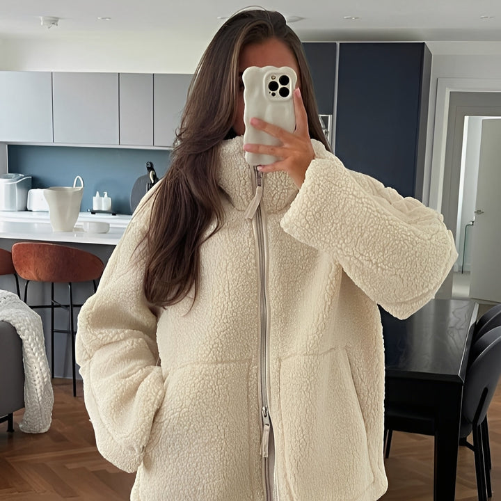 Quincy - Warmer und dicker Damen-Wollmantel mit Rollkragen