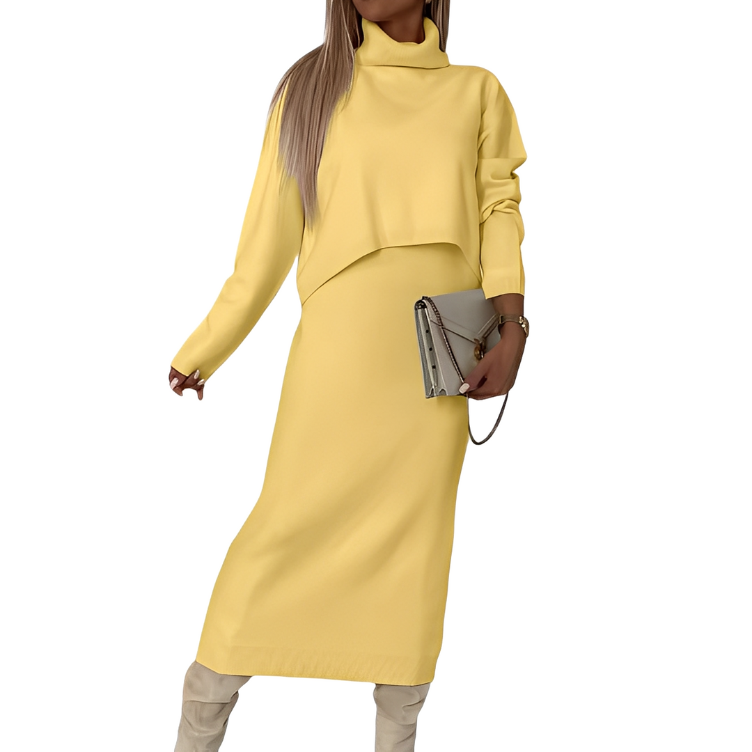Natalee - Elegantes Set aus Rollkragenpullover und Rock für Damen