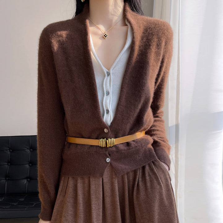 Jayleen - Lockeres Stricktop mit Knöpfen für Damen