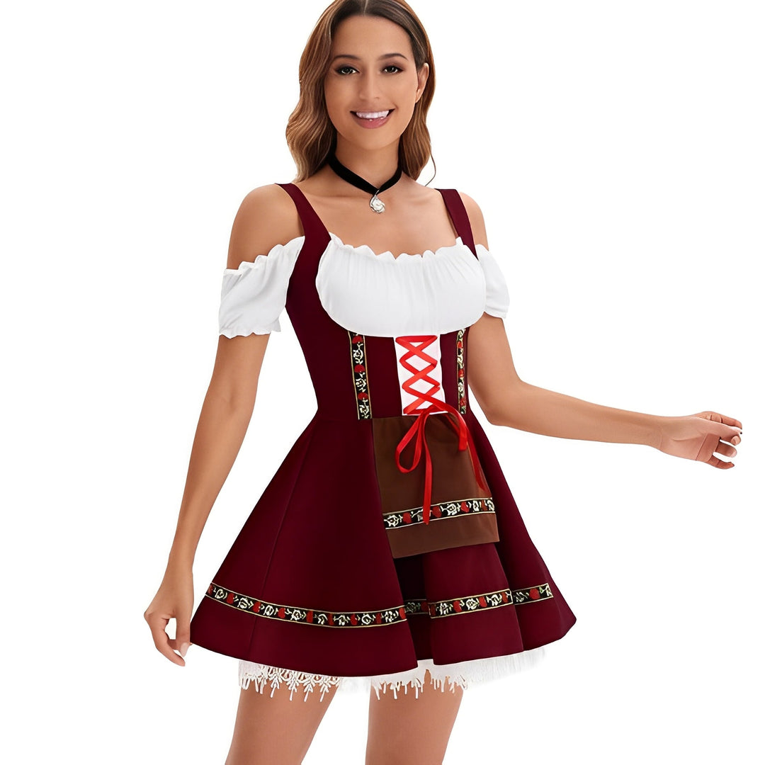 Adella - Schickes Oktoberfest-Dirndl kurzes Kleid für Damen
