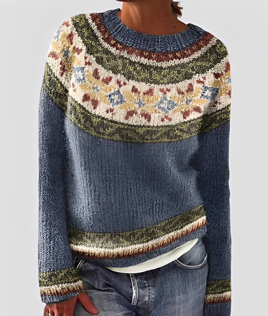 Christal - Eleganter, locker geschnittener Wollpullover für Damen