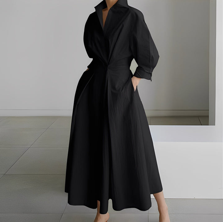 Lavina - Komfortables Kleid mit langen Ärmeln und Taschen für Frauen