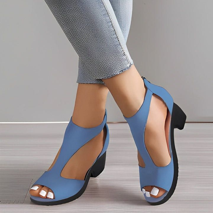 Mylah - Damensandalen mit hohem Absatz und Reißverschluss