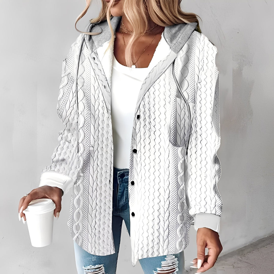 Martina - Komfortable Wolljacke mit Kapuze für Damen