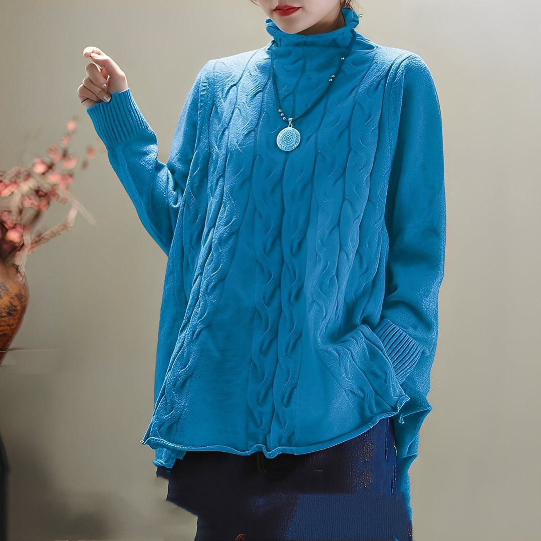 Merla - Bequemer Rollkragenpullover mit Seitenschlitz für Damen