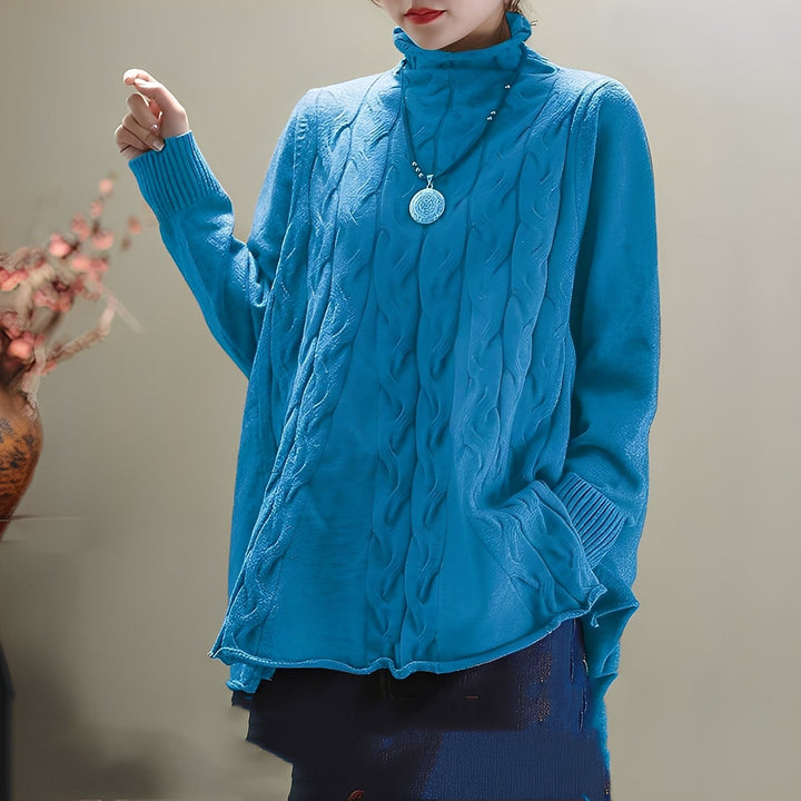 Merla - Bequemer Rollkragenpullover mit Seitenschlitz für Damen