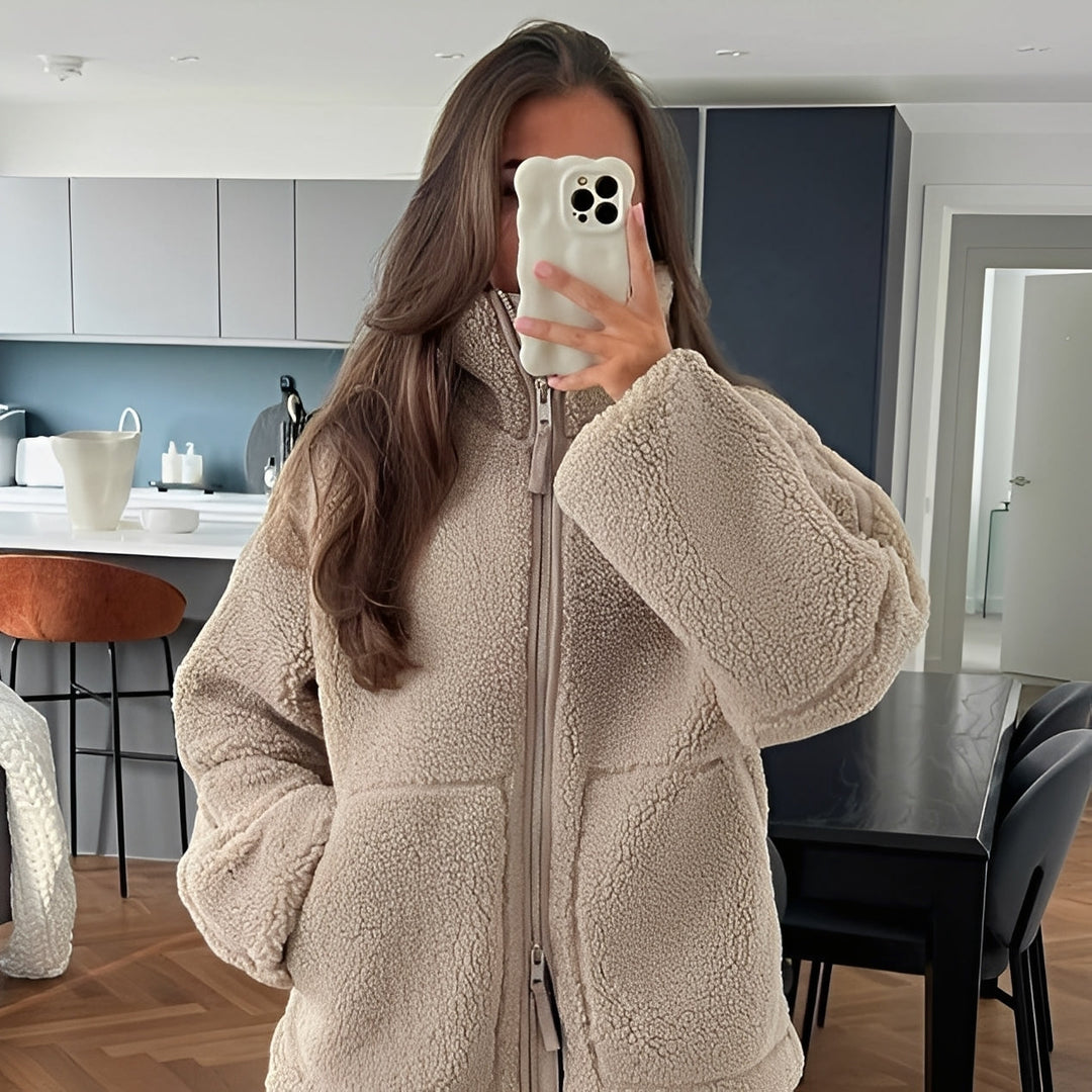 Quincy - Warmer und dicker Damen-Wollmantel mit Rollkragen