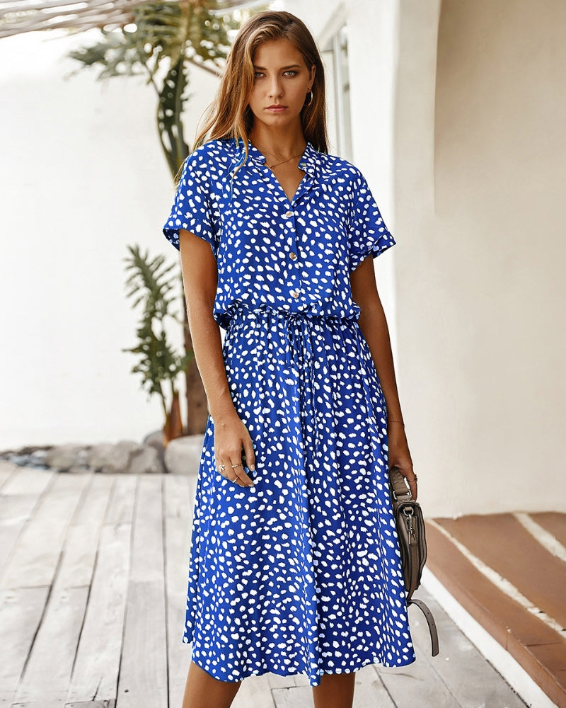 Molly - Stilvolles Kurzarmkleid mit Kragen für Damen