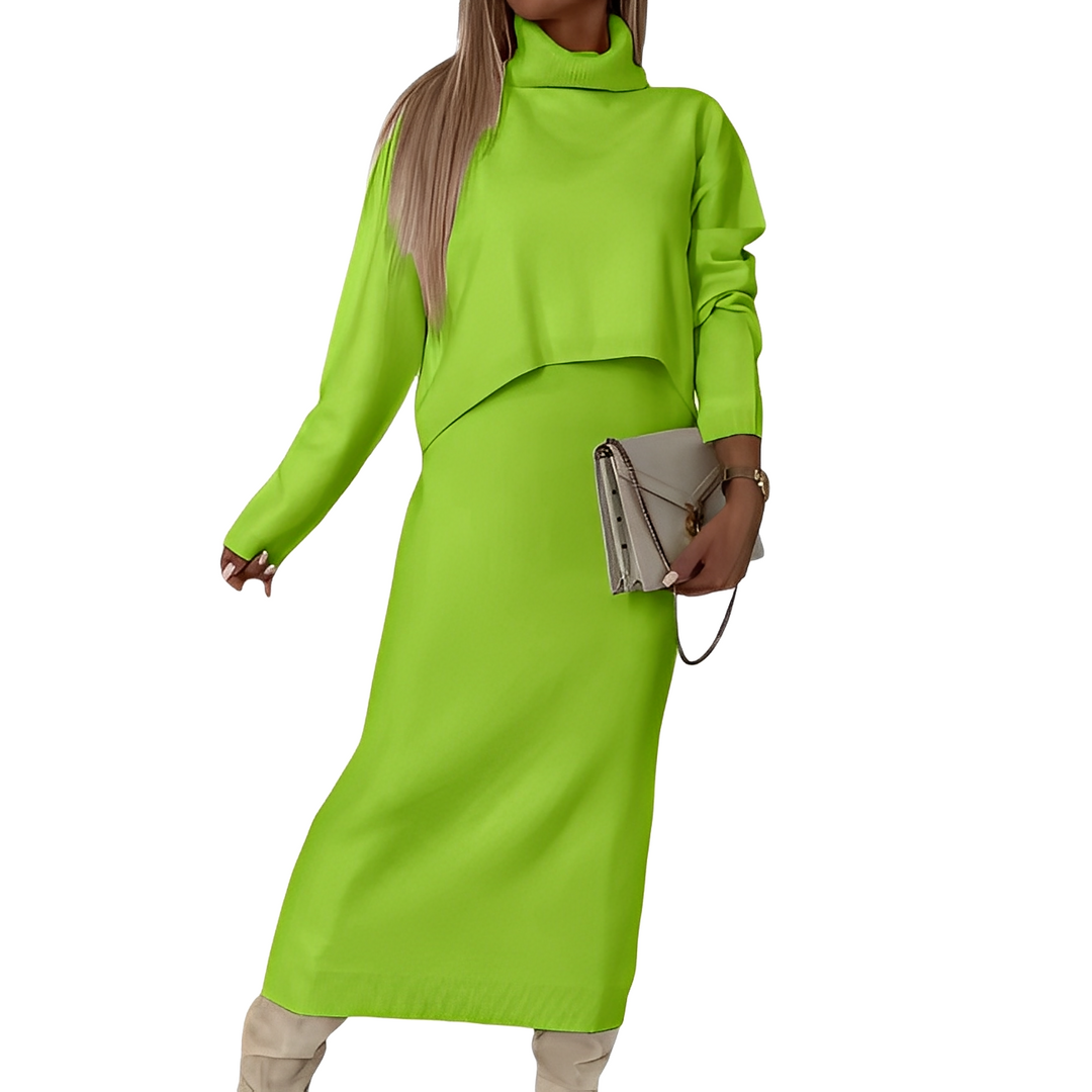 Natalee - Elegantes Set aus Rollkragenpullover und Rock für Damen