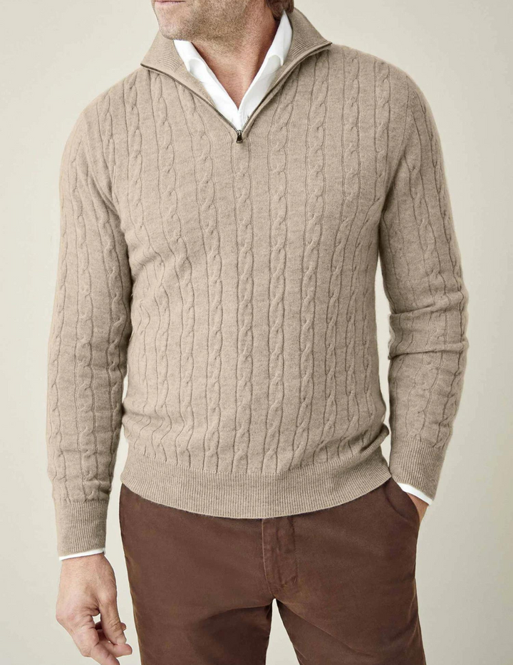Zephyr - Pullover mit Zopfmuster und Reißverschluss